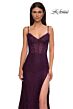 La Femme 32671 High Slit Beaded Lace Corset Dress