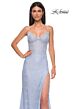 La Femme 32671 High Slit Beaded Lace Corset Dress