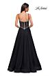 La Femme 32675 Ruched Corset High Slit Dress