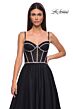 La Femme 32675 Ruched Corset High Slit Dress