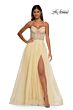 La Femme 32675 Ruched Corset High Slit Dress