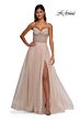 La Femme 32675 Ruched Corset High Slit Dress
