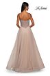 La Femme 32675 Ruched Corset High Slit Dress