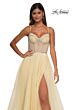 La Femme 32675 Ruched Corset High Slit Dress