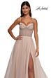 La Femme 32675 Ruched Corset High Slit Dress