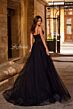 La Femme 32680 Ruched Corset High Slit Glitter Dress