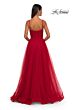 La Femme 32680 Ruched Corset High Slit Glitter Dress