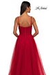 La Femme 32680 Ruched Corset High Slit Glitter Dress