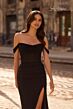 La Femme 32684 Illusion Back Off The Shoulder Corset Dress