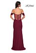 La Femme 32684 Illusion Back Off The Shoulder Corset Dress
