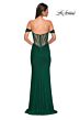 La Femme 32684 Illusion Back Off The Shoulder Corset Dress