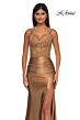 La Femme 32689 Lace Corset Slit Skirt Dress