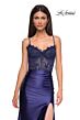 La Femme 32689 Lace Corset Slit Skirt Dress