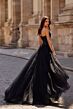 La Femme 32690 Rhinestone Top High Slit Strapless Dress