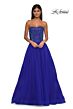 La Femme 32690 Rhinestone Top High Slit Strapless Dress
