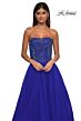 La Femme 32690 Rhinestone Top High Slit Strapless Dress