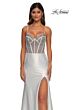 La Femme 32691 Embellished Corset Sheer Back Dress
