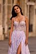 La Femme 32695 Plunging Neckline Floral Corset Dress