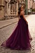 La Femme 32700 Ruched Corset High Slit Dress
