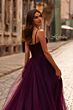 La Femme 32700 Ruched Corset High Slit Dress