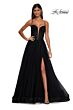 La Femme 32700 Ruched Corset High Slit Dress