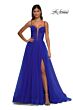La Femme 32700 Ruched Corset High Slit Dress