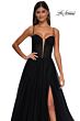 La Femme 32700 Ruched Corset High Slit Dress