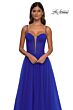 La Femme 32700 Ruched Corset High Slit Dress