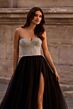 La Femme 32704 Rhinestone Top Illusion Back Strapless Dress