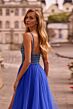 La Femme 32714 Rhinestone Top Bare Back High Slit Dress