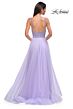 La Femme 32714 Rhinestone Top Bare Back High Slit Dress