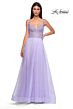 La Femme 32714 Rhinestone Top Bare Back High Slit Dress