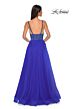 La Femme 32714 Rhinestone Top Bare Back High Slit Dress