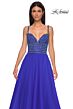 La Femme 32714 Rhinestone Top Bare Back High Slit Dress