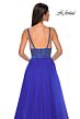 La Femme 32714 Rhinestone Top Bare Back High Slit Dress