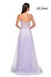 La Femme 32716 Ruched Corset High Slit 3D Floral Dress