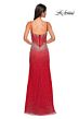 La Femme 32717 High Slit Corset Top Embellished Dress