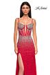 La Femme 32717 High Slit Corset Top Embellished Dress