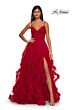 La Femme 32719 Ruffle Skirt Ruched Corset Dress