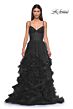 La Femme 32719 Ruffle Skirt Ruched Corset Dress
