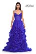 La Femme 32719 Ruffle Skirt Ruched Corset Dress