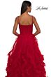 La Femme 32719 Ruffle Skirt Ruched Corset Dress
