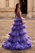 La Femme 32721 Ruffle Skirt Ruched Corset Strapless Dress