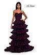 La Femme 32721 Ruffle Skirt Ruched Corset Strapless Dress