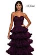 La Femme 32721 Ruffle Skirt Ruched Corset Strapless Dress