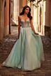 La Femme 32725 Plunging Neckline Hot Fix Corset Dress