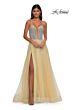 La Femme 32725 Plunging Neckline Hot Fix Corset Dress