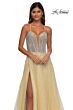 La Femme 32725 Plunging Neckline Hot Fix Corset Dress