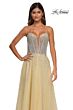 La Femme 32725 Plunging Neckline Hot Fix Corset Dress