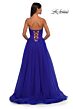 La Femme 32731 Embellished Neckline High Slit Lace-Up Dress